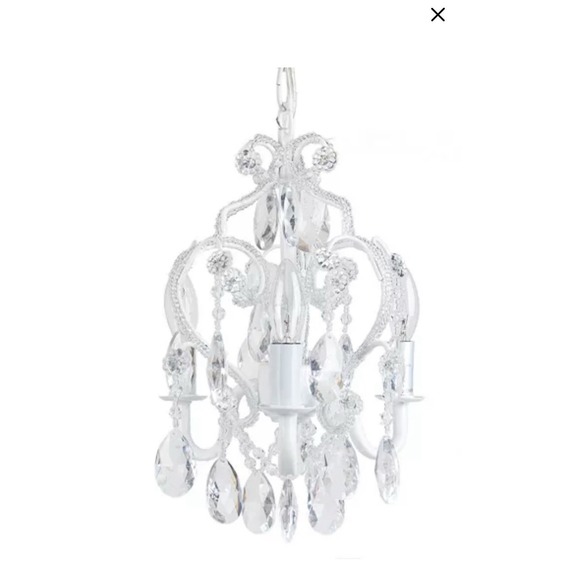 Hampton Bay Other - Hampton Bay 3-Light White Chandelier Candelabra Bulbs Crystal Like Accents New